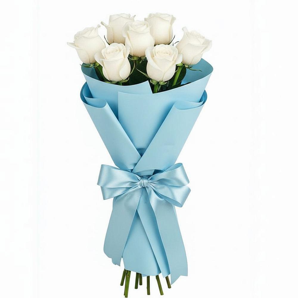 Букет 7 белых роз Проуд в Пустошу