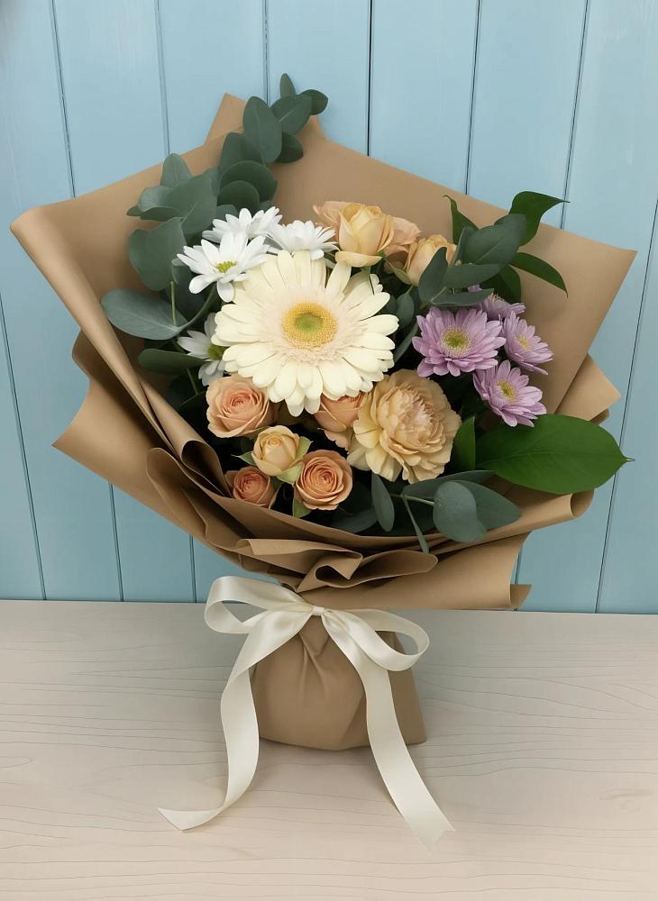Букет цветов из: Герберы и Хризантемы в Пустошу