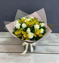 Букет цветов из:  Орхидеи и Розы в Пустошу