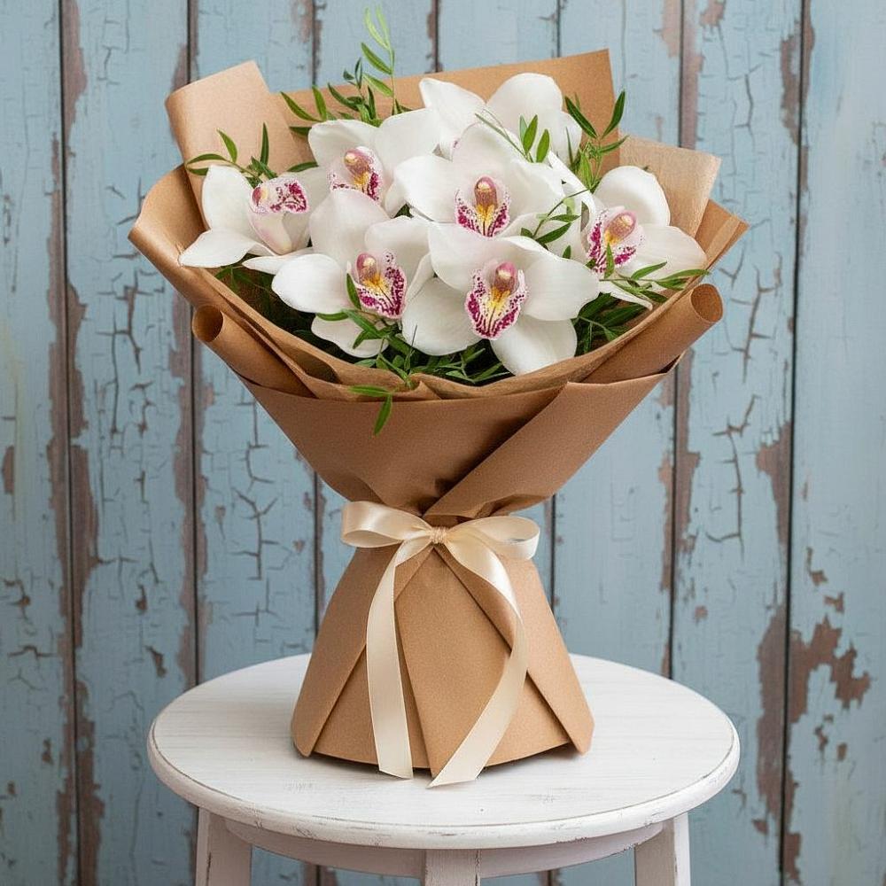 Букет цветов из: Орхидеи и Розы в Пустошу