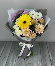 Букет цветов из:  Розы, Герберы и Хризантемы в Пустошу