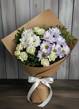 Букет цветов из:  Хризантемы и Розы в Пустошу