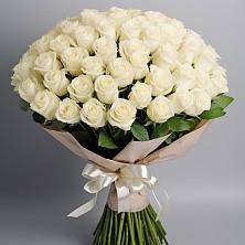 Букет 101 беля роза Белоснежка в Пустошу