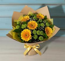 Букет цветов из:  Герберы и Хризантемы в Пустошу