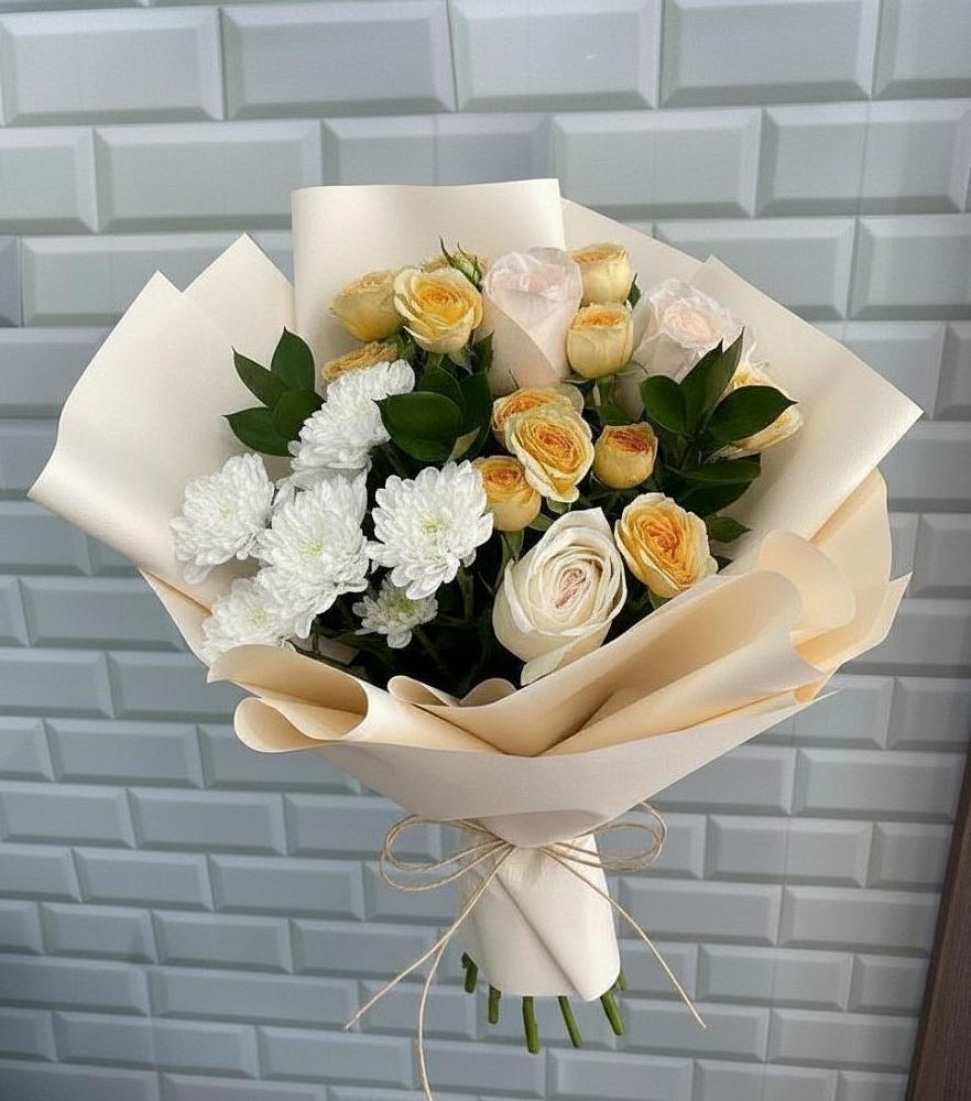 Букет цветов из: Розы и Хризантемы в Пустошу