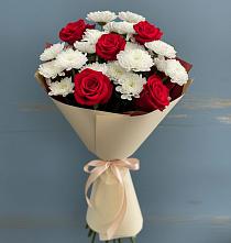 Букет цветов из:  Розы и Хризантемы в Пустошу