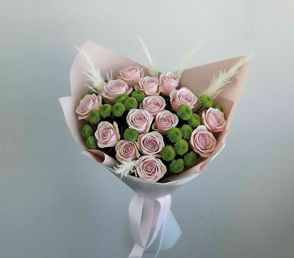 Букет цветов из: Розы и Хризантемы в Пустошу