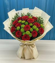 Букет цветов из:  Розы и Хризантемы в Пустошу