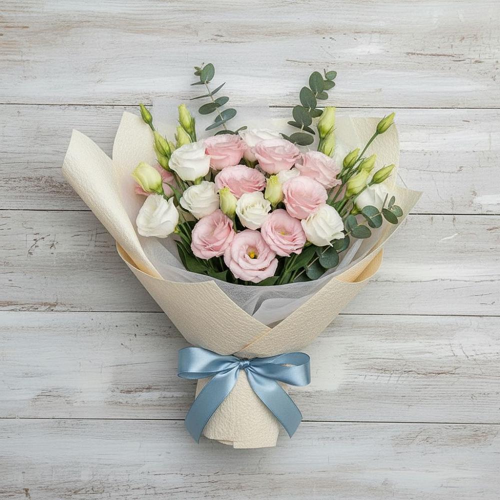 Букет цветов из: Лизиантусы в Пустошу